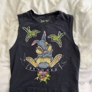Disney Black Tank Top with Thumper and Green Accents